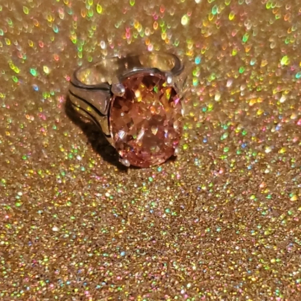 Silpada Sterling Silver Faceted Champagne Cubic Zirconia Gemstone Ring - Picture 8 of 13